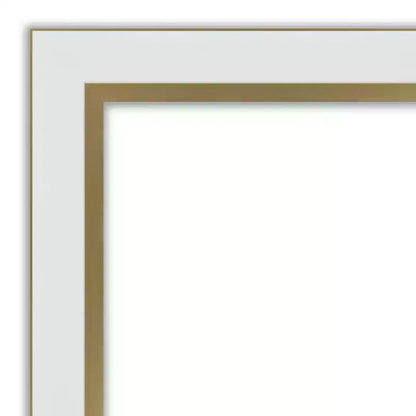 Specchio da parete quadrato stretto per bagno 29"x29" non smussato, bianco con accessori per il montaggio