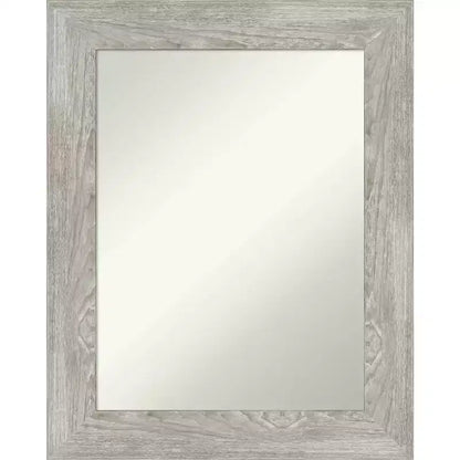24" x 30" Non-Beveled Dove Gray Wash Wall Mirror - Amanti Art: Modern Rectangular Vanity, Includes Mount Hardware