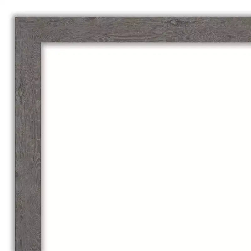 Specchio da Parete Quadrato 76x76 cm, non smussato, Stile Rustico, con Cornice Grigiastra, Stretto, per Bagno, da Appendere