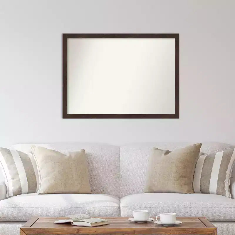 Specchio da parete in legno di noce scuro Fresco, non smussato, 41"x30"