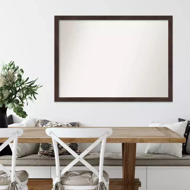 Specchio da parete in legno di noce scuro Fresco, non smussato, 41"x30"