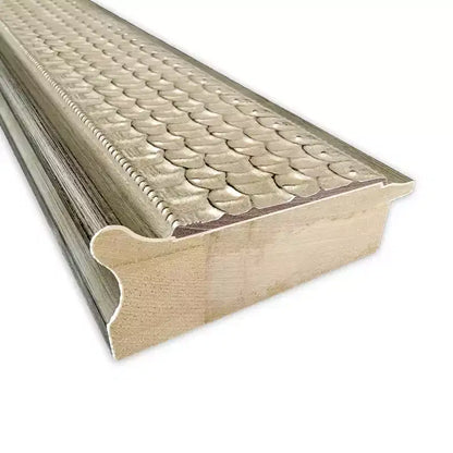 Specchio da parete per bagno in legno argento Trellis non smussato, 42"x30", rettangolare moderno