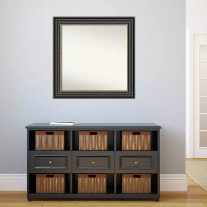 Specchio da bagno quadrato Thomas Bronze Nero non smussato 32"x32" con hardware di montaggio
