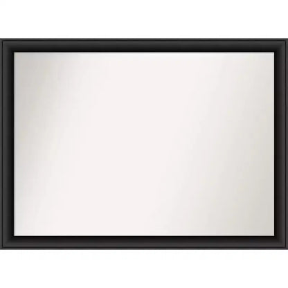 42" x 31" Non-Beveled Nero Wood Bathroom Wall Mirror Black - Amanti Art: Modern Rectangular, Wall Mount