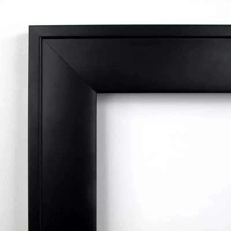 Specchio da bagno a parete 42"x31" in legno non bisellato, nero, rettangolare moderno