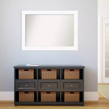 Specchio da parete per bagno da 42"x30" non smussato, bianco, moderno, con hardware di montaggio