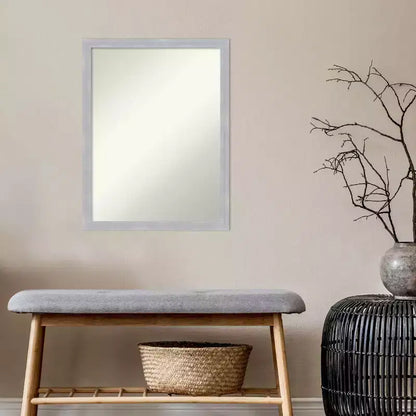 Specchio da parete stretto 20"x26" Grace in nichel spazzolato non bisellato con accessori di montaggio