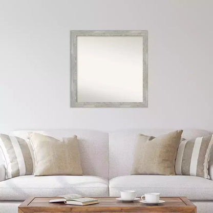 Specchio da parete stretto 30"x30" grigio tortora lavato senza smussature