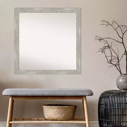 Specchio da parete stretto 30"x30" grigio tortora lavato senza smussature