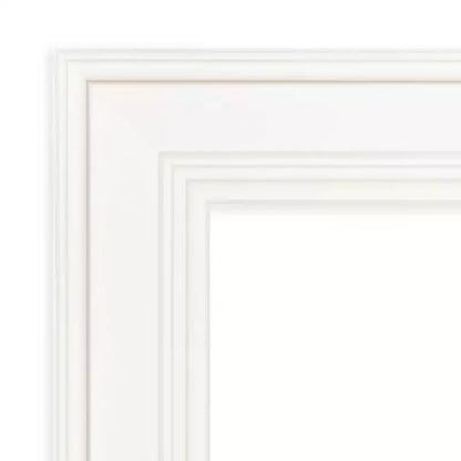 Specchio da parete rettangolare bianco non smussato da 44"x33" Ridge, moderno con accessori per il montaggio