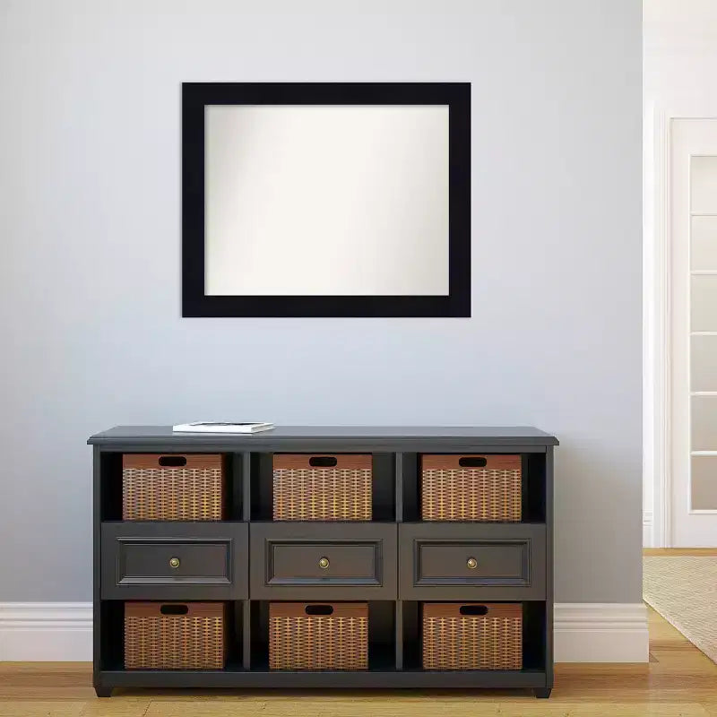 Specchio da parete in legno Shiplap blu marino non smussato da 32"x26"