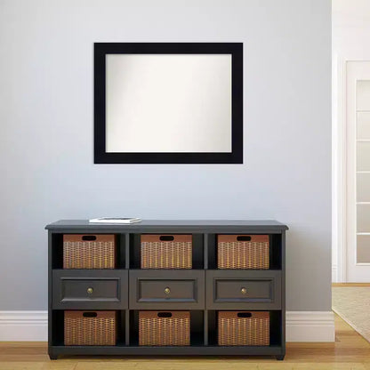 Specchio da parete in legno Shiplap blu marino non smussato da 32"x26"