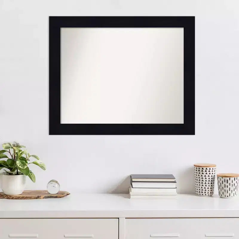Specchio da parete in legno Shiplap blu marino non smussato da 32"x26"