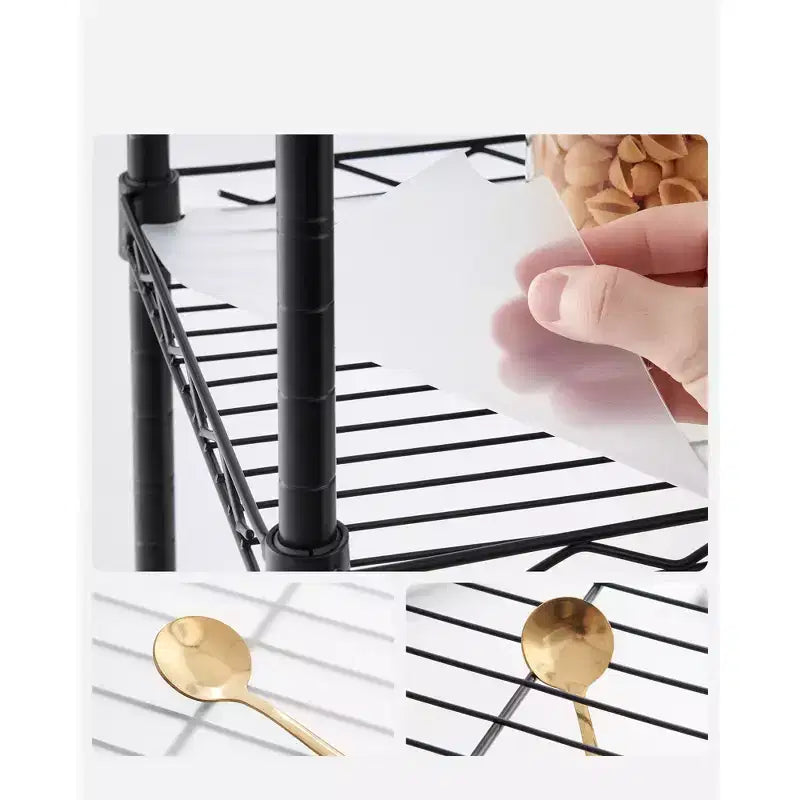Scaffale da Bagno a 5 Ripiani con Rivestimenti in PP, Ganci Rimovibili e Design Estensibile
