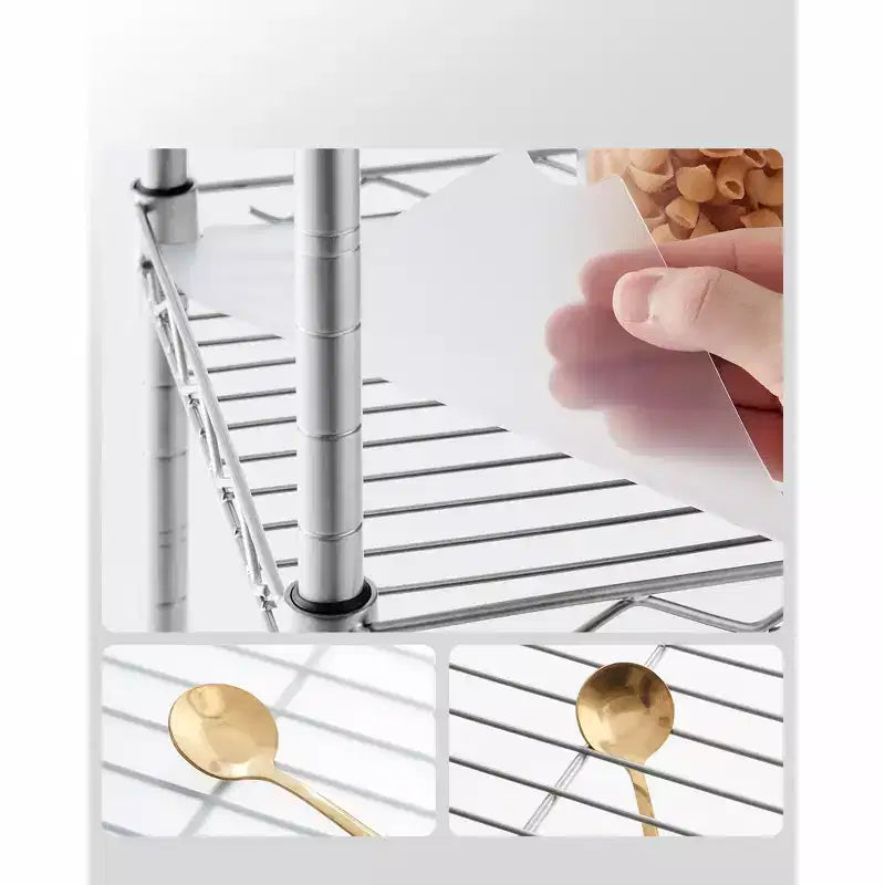 Scaffale da Bagno a 5 Ripiani con Rivestimenti in PP, Ganci Rimovibili e Design Estensibile