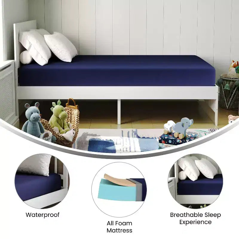 Materasso in memory foam resistente ai liquidi Irvine con fodera rimovibile con cerniera