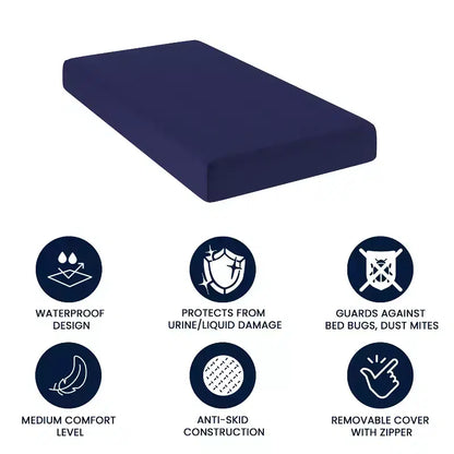 Materasso in memory foam resistente ai liquidi Irvine con fodera rimovibile con cerniera