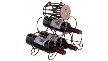 Portabottiglie da appoggio per vino da cucina e bar, rame spazzolato, nessun assemblaggio