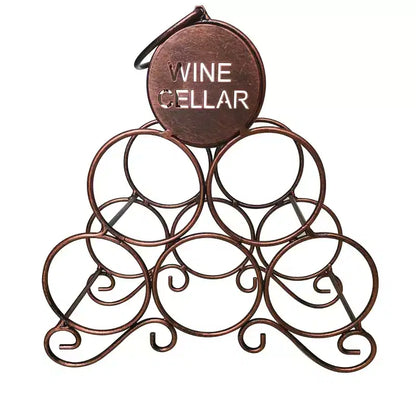 Portabottiglie da appoggio per vino da cucina e bar, rame spazzolato, nessun assemblaggio