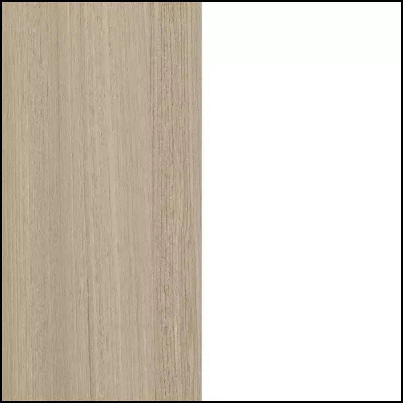 Testiera letto Monaco in stile minimalista, bianco e olmo chiaro