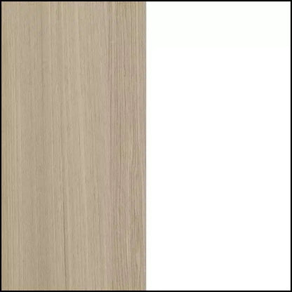 Testiera letto Monaco in stile minimalista, bianco e olmo chiaro