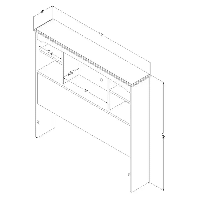 Twin Bookcase Headboard 39" with Storage