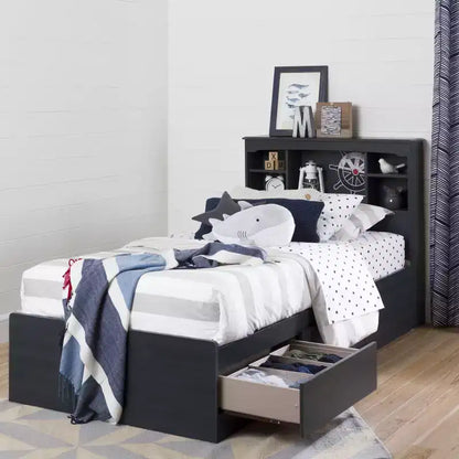 Twin Bookcase Headboard 39" with Storage