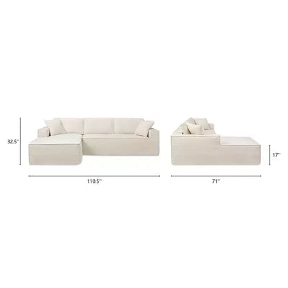 Brenley 110.5" LAF Sectional Sofa, Ash Gray Chenille