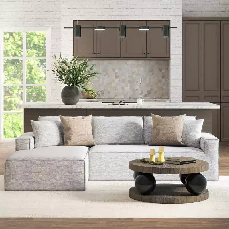 Brenley 110.5" LAF Sectional Sofa, Ash Gray Chenille