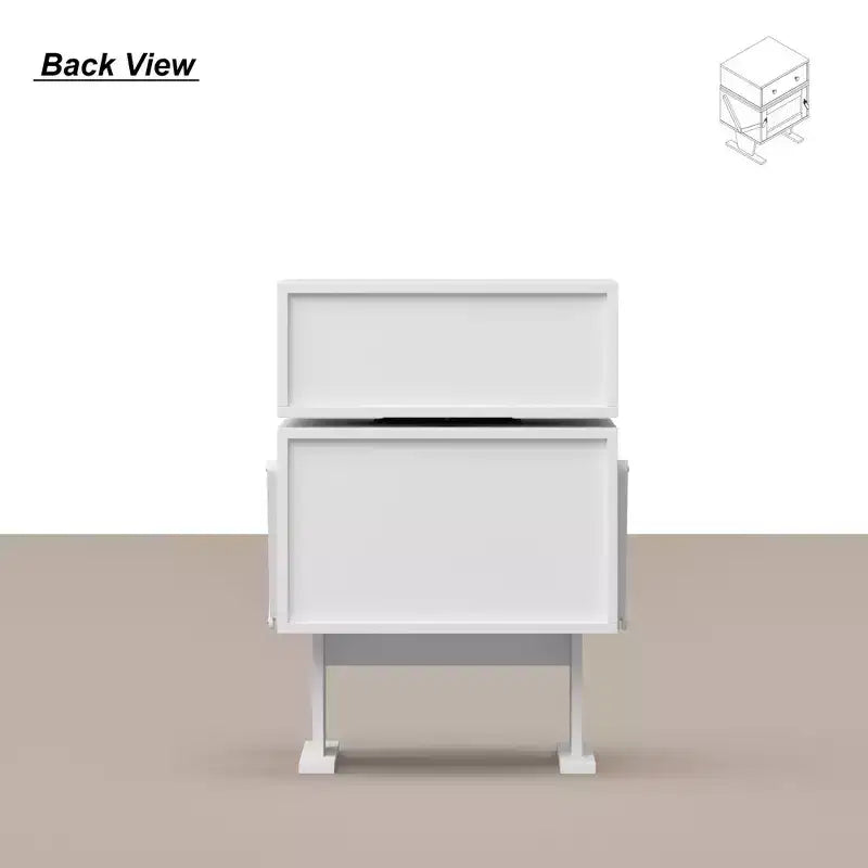 Comodino Girevole a 360° con Cassetto e Vetrina Trasparente