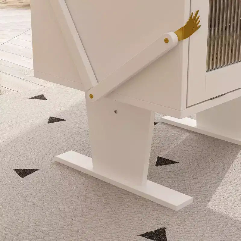 Comodino Girevole a 360° con Cassetto e Vetrina Trasparente