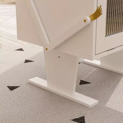 Comodino Girevole a 360° con Cassetto e Vetrina Trasparente