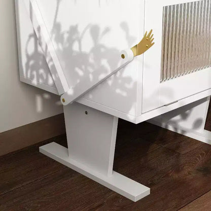 Comodino Girevole a 360° con Cassetto e Vetrina Trasparente