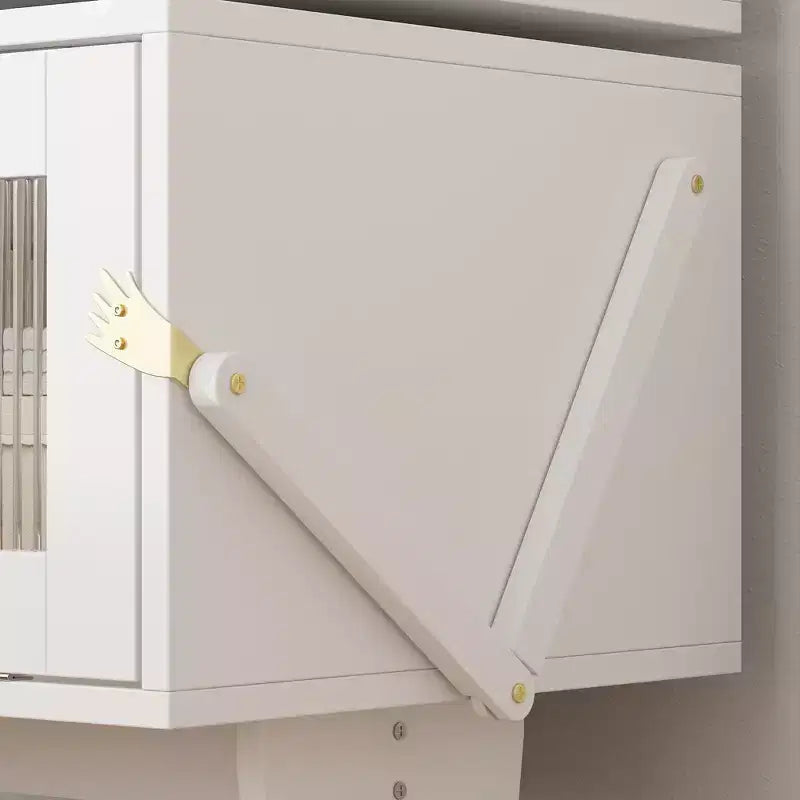 Comodino Girevole a 360° con Cassetto e Vetrina Trasparente