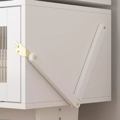 Comodino Girevole a 360° con Cassetto e Vetrina Trasparente