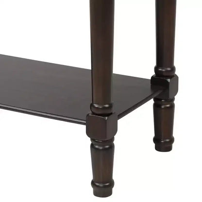 Tavolino Consolle Stretto Classico con 3 Cassetti Contenitori e Ripiano Inferiore, Legno di Pino, 23.7"L
