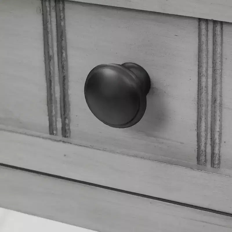 Tavolino Consolle Stretto Classico con 3 Cassetti Contenitori e Ripiano Inferiore, Legno di Pino, 23.7"L