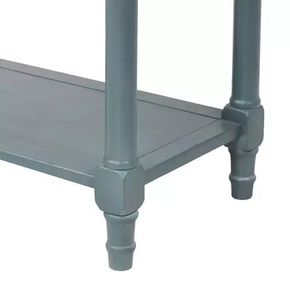 Tavolino Consolle Stretto Classico con 3 Cassetti Contenitori e Ripiano Inferiore, Legno di Pino, 23.7"L