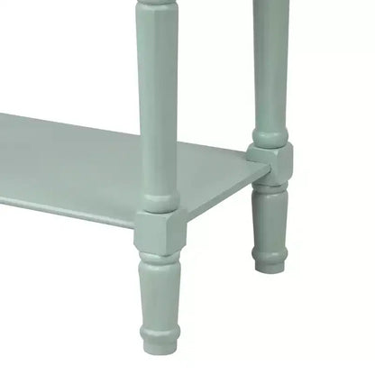 Tavolino Consolle Stretto Classico con 3 Cassetti Contenitori e Ripiano Inferiore, Legno di Pino, 23.7"L