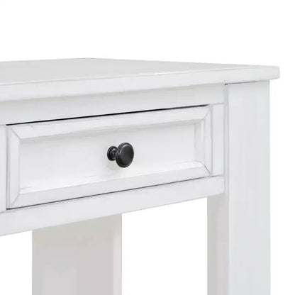 Rectangle Wood Console Table with 4 Storage Drawers and Bottom Shelf, 63"W