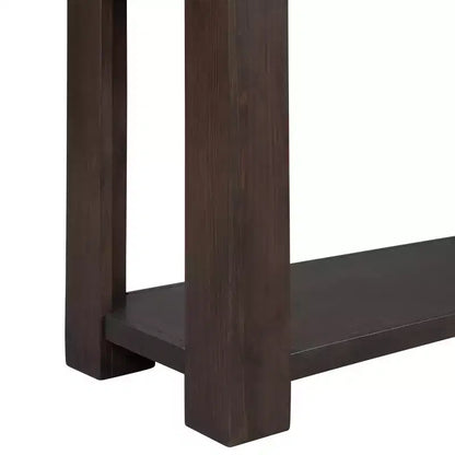 Rectangle Wood Console Table with 4 Storage Drawers and Bottom Shelf, 63"W