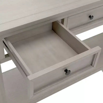 Rectangle Wood Console Table with 4 Storage Drawers and Bottom Shelf, 63"W