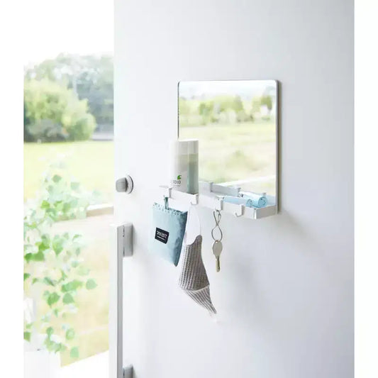 Yamazaki Home - Magnetic Mirror with Storage Rack - Glass