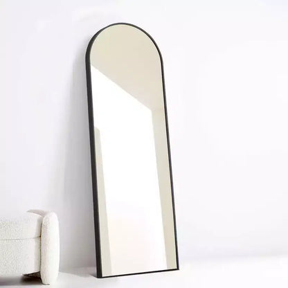 Specchio da terra a figura intera ad arco con cornice in metallo, 96,52 cm L x 180,34 cm H, dorato