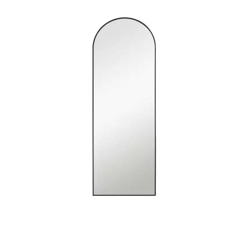Specchio da terra a figura intera ad arco con cornice in metallo, 96,52 cm L x 180,34 cm H, dorato