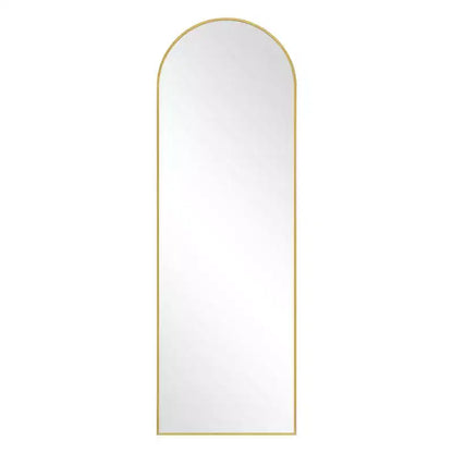 Specchio da terra a figura intera ad arco con cornice in metallo, 96,52 cm L x 180,34 cm H, dorato