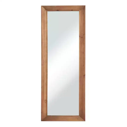 PexFix 21 in. W x 64 in. H Modern Solid Wood Rectangle Framed Full Length Decorative Mirror in Brown