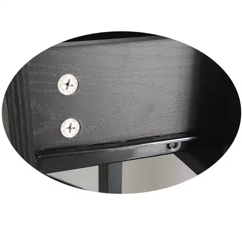 Tavolino Finale in Legno con Cassetto e Ripiano Aperto, Nero/Noce