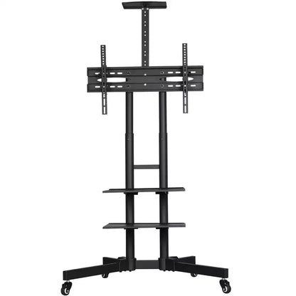 Yaheetech Adjustable Mobile TV Stand Metal TV Cart Black