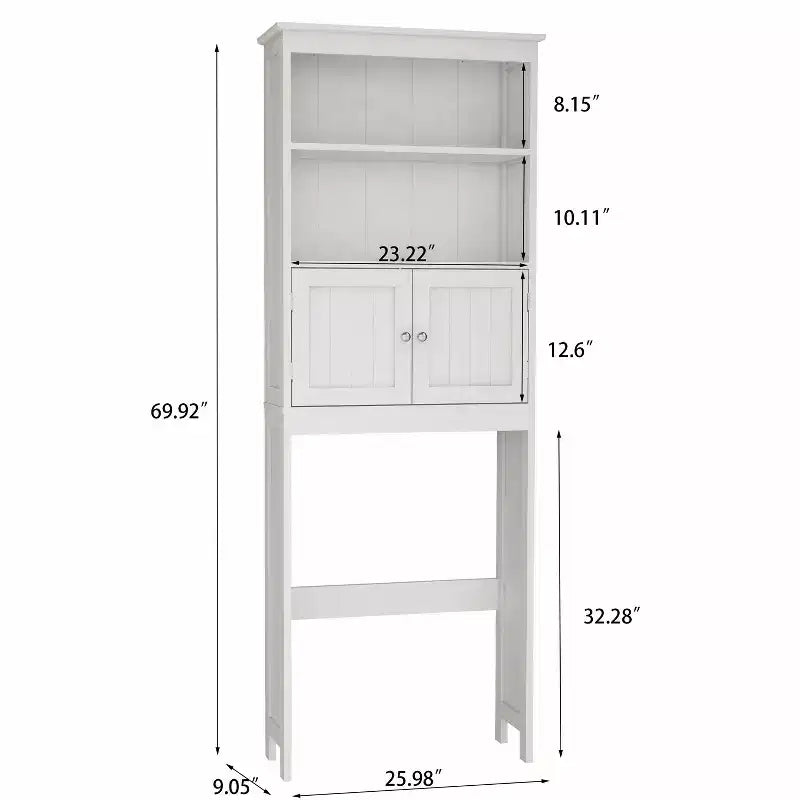 Mobiletto da bagno autoportante con ripiani sopra il WC, bianco